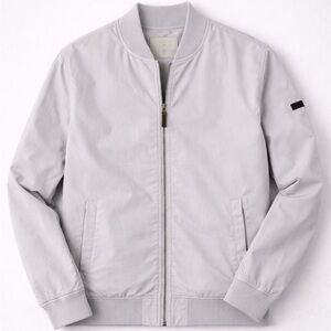 Civil Society Light Gray Zip-Up Bomber Jacket Brand New